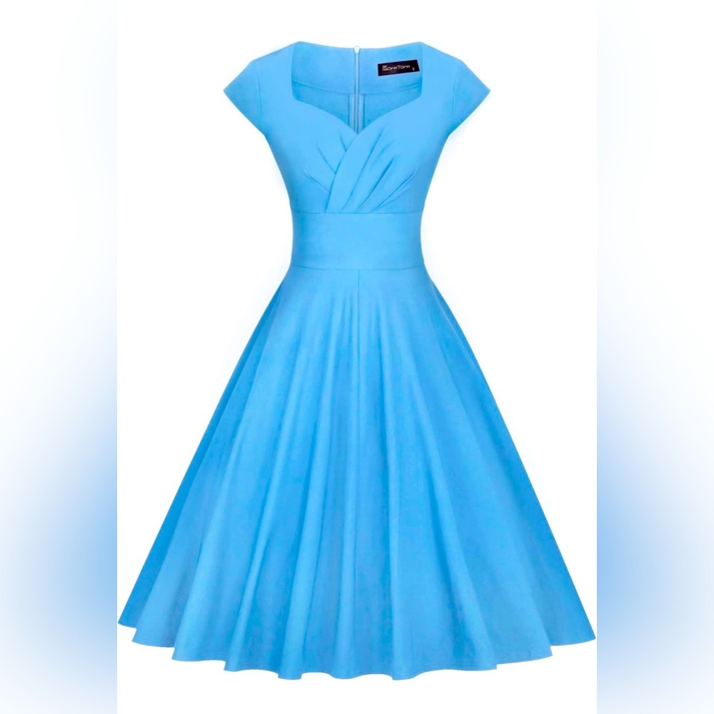 GownTown Audrey Hepburn 1950s Rockabilly Swing Dress- D21